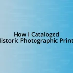 How I Cataloged Historic Photographic Prints