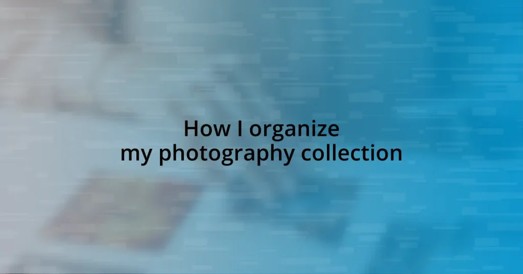 How I organize my photography collection