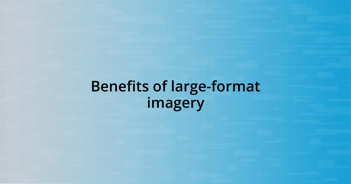 Benefits of large-format imagery